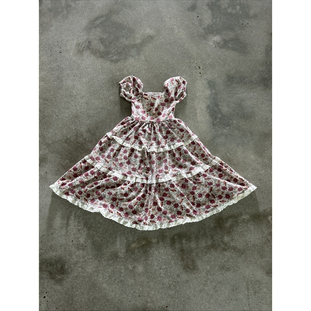 Love + Grow Floral Maxi Dress Girls Size 2T Tiered VGUC